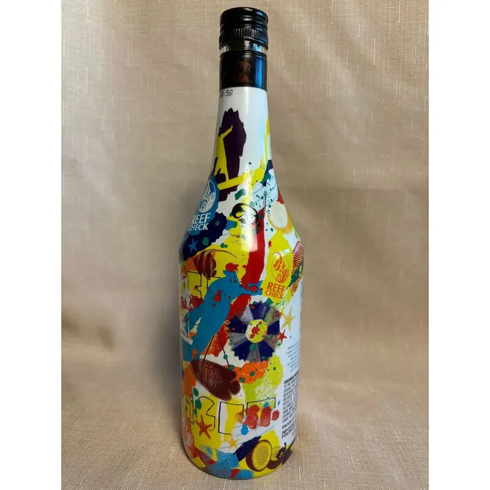 2008 Malibu Coconut Caribbean Rum Reef Check Limited Edition 750ml Bottle Empty